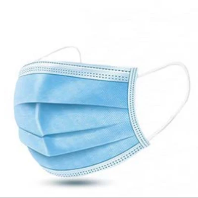 Descartável azul de três camadas, protetor de tecido fundido, proteção do trabalho, máscaras não tecidas