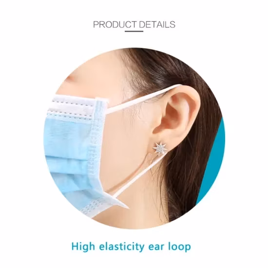 Máscara facial cirúrgica descartável preta 3 camadas 3 camadas tipo IIR